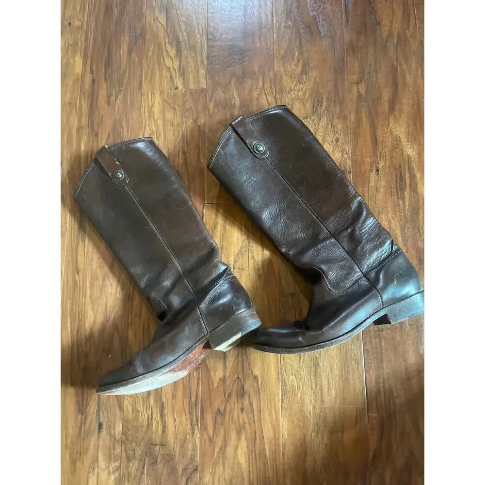 FRYE Melissa Riding Boots Broken-In Size 7 EQUESTRIAN Brown Leather Shoes